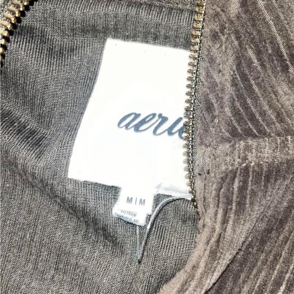 Aerie Olive Green Velour/Corduroy Flare Pants Set - Picture 3 of 4